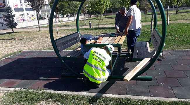 Bingöl'de tahrip edilen parklar onarılıyor
