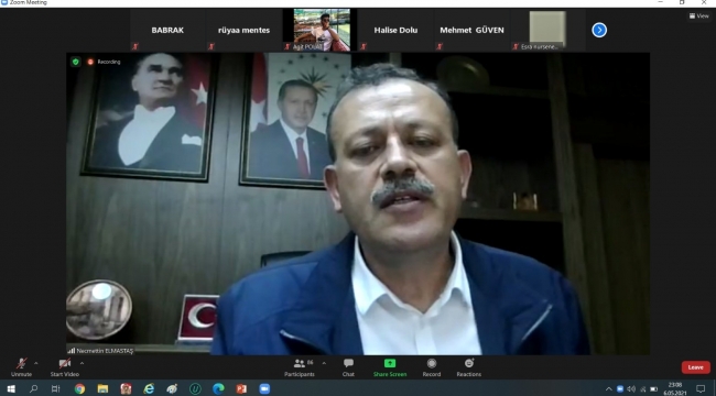BEÜ Rektörü Elmastaş, online söyleşide öğrencilerle buluştu
