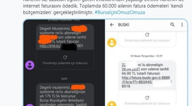 Bursa Büyükşehir Belediyesi'nden 60 bin haneye fatura desteği - Bursa Haberleri