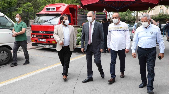 Vali Özkan, Covid-19 tedbirleri kapsamında pazar yerlerini denetledi