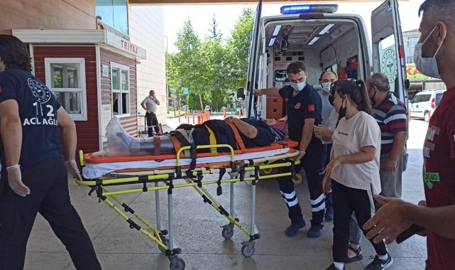 Bacağı makineye sıkışan kadın yaralandı