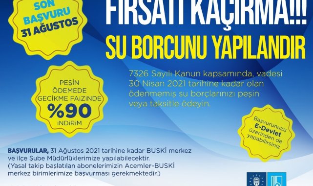 BUSKİ borçlarını yapılandırmada son gün 31 Ağustos