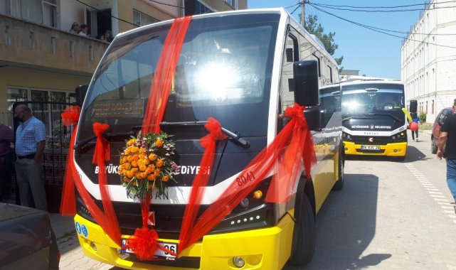 Halk otobüsü gelin arabası oldu
