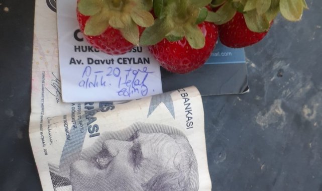 Çilek üreticisini duygulandıran not