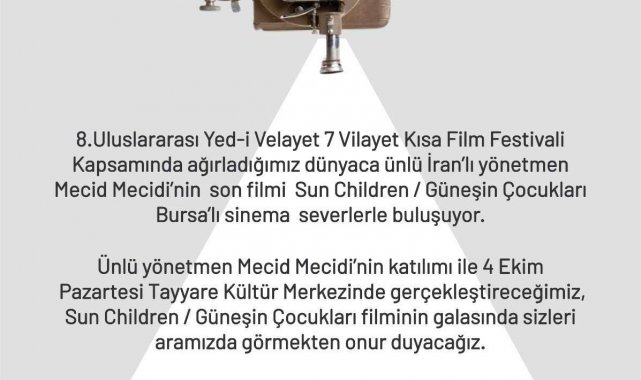 İranlı ünlü yönetmen Mecidi Bursa'ya geliyor