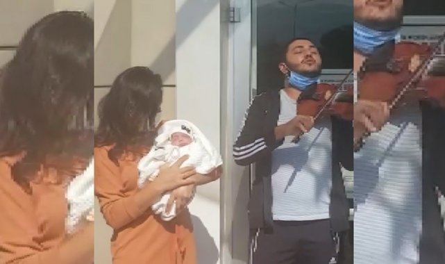Zorlu süreci atlatan oğlunu keman eşliğinde taburcu etti