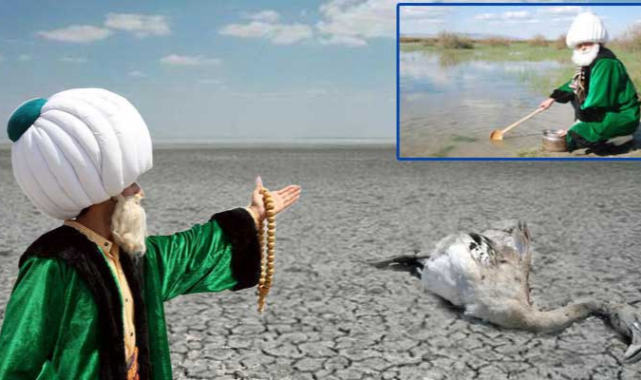 Nasrettin Hoca'nın maya çaldığı Akşehir Gölü adeta çöle döndü