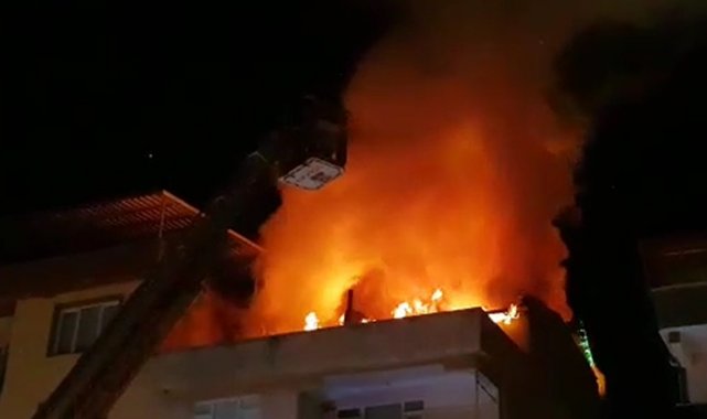 İnegöl'de çatı yangını