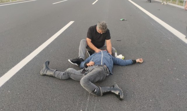 Motosiklet grubunu kahreden kaza