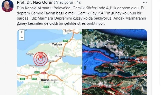 Prof. Dr. Görür Bursa Gemlik Körfezi depremi sonrası uyardı - Bursa Haberleri