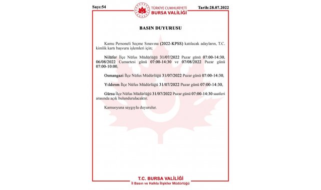 KPSS adayları dikkat! Bursa Valiliği duyurdu