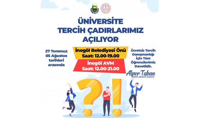 Üniversite öğrencileri için ücretsiz tercih çadırı
