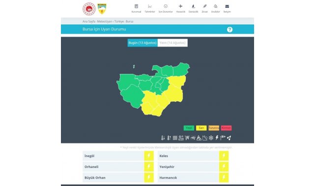 Meteorolojiden Bursa için son dakika uyarısı