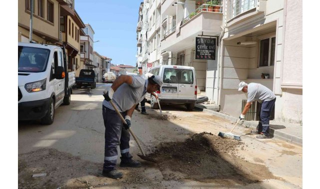 Mudanya'da sel sonrası onarım ve temizlik çalışmaları devam ediyor