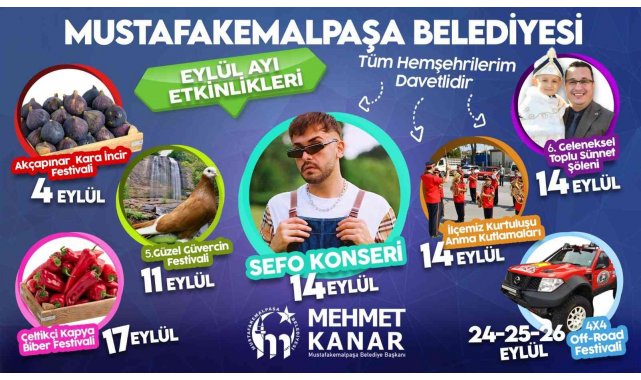 Mustafakemalpaşa'da eylül dolu dolu geçecek