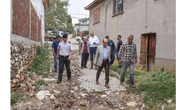 Başkan Özkan aşırı yağış sonrası sahada inceleme yaptı