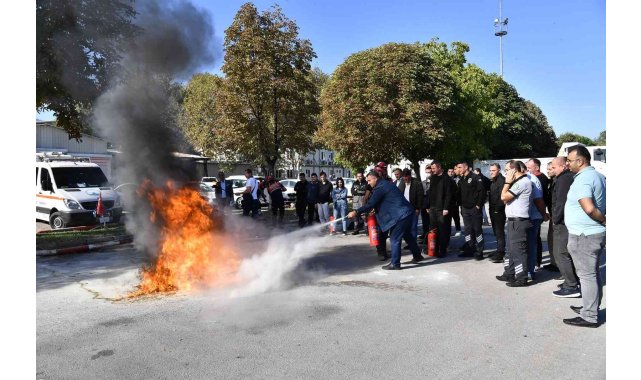 Osmangazi Belediyesi'nde yangın tatbikatı