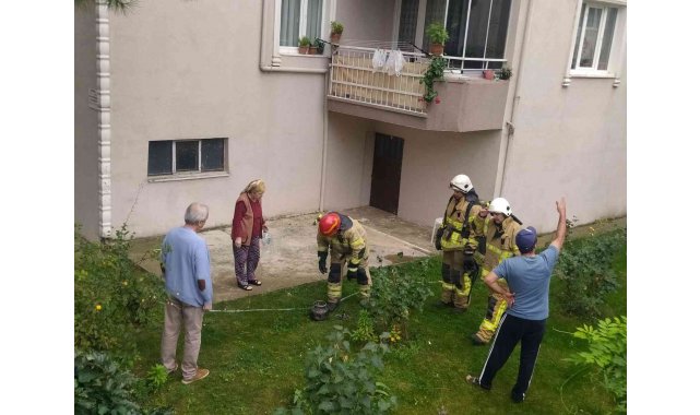 Balkonda patlayan tüp paniğe neden oldu