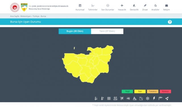 Meteorolojiden Bursa için son dakika uyarısı