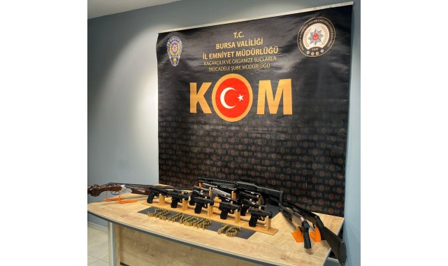 Bursa'da silindir operasyonu: 14 silah ele geçirildi