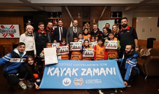 Aziziyeden miniklere kayak eğitimi