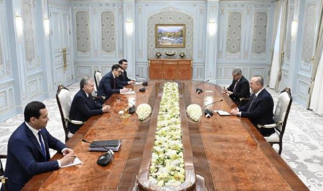 Bakan Çavuşoğlu, Özbekistan Cumhurbaşkanı Mirziyoyev ile görüştü