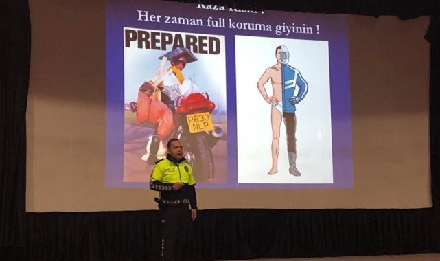 Bandırma'da güvenli motosiklet sürüş semineri düzenlendi