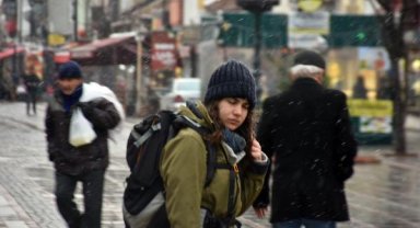 Edirne'de kar yağışı