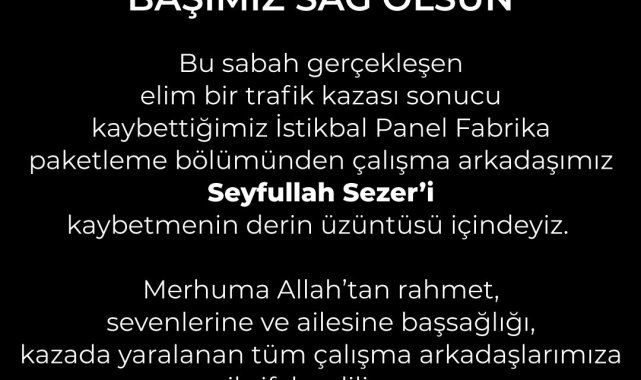 Ertekin'den hayatını kaybeden işçi için başsağlığı
