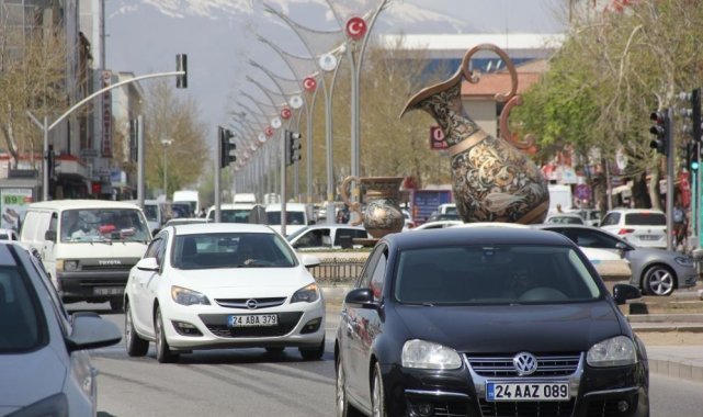 Erzincan'da trafiğe kayıtlı araç sayısı aralık ayı sonu itibarıyla 65 bin 156 oldu