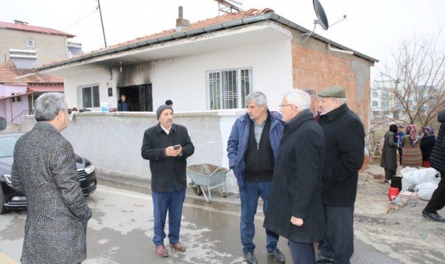 Evi yanan aileye Başkan Güder sahip çıktı