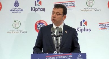 İmamoğlu Eyüpsultan'da konut teslim törenine katıldı; işten çıkarıldığını öne süren kişi tepki gösterdi...