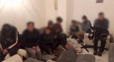 İşletmenin bodrum katında 1'i çocuk, 8 kaçak göçmen yakalandı
