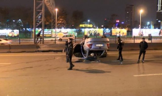 Kadıköy D-100 Karayolu'nda otomobil takla attı: 3 yaralı