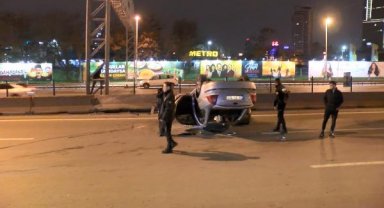 Kadıköy D-100 Karayolu'nda otomobil takla attı: 3 yaralı