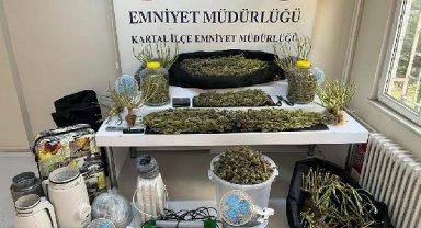 Kartal'da evi uyuşturucu serasına çevirdiler