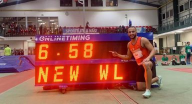 Milli atlet Kayhan Özer, Dünya Salon Atletizm Turu'nun ilk etabında birinci oldu