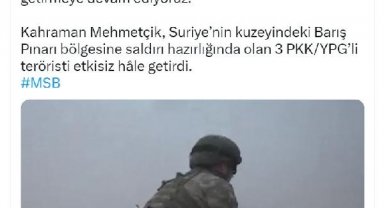 MSB: 3 terörist etkisiz hale getirildi