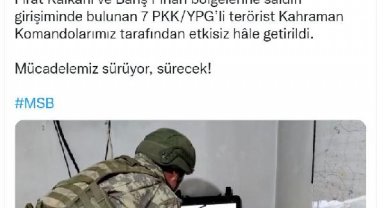 MSB: PKKYPG'li 7 terörist etkisiz hale getirildi