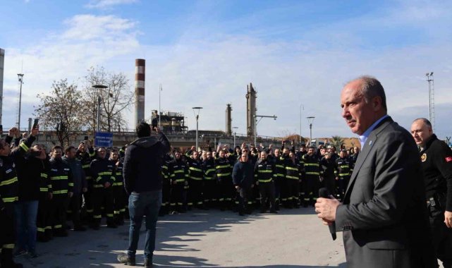 Muharrem İnce, eylemdeki TÜPRAŞ işçisini ziyaret etti