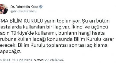 SMA Bilim Kurulu yarın toplanacak