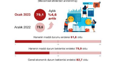 TÜİK: Tüketici güven endeksi ocakta arttı