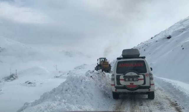 Yolu kardan kapalı olan mezrada rahatsızlanan 90 yaşındaki hastaya UMKE ulaştı