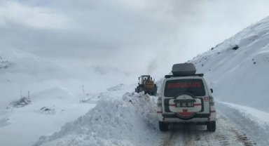 Yolu kardan kapalı olan mezrada rahatsızlanan 90 yaşındaki hastaya UMKE ulaştı