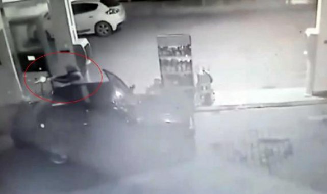 Akaryakıt istasyonunda silahlı saldırı kamerada