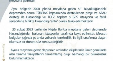 Aksaray Valiliği'nden 'Hasan Dağı' açıklaması: Volkanik hareketlilik yok