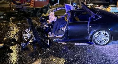 Ankara'da sulama tankerine çarpan otomobilin sürücüsü öldü
