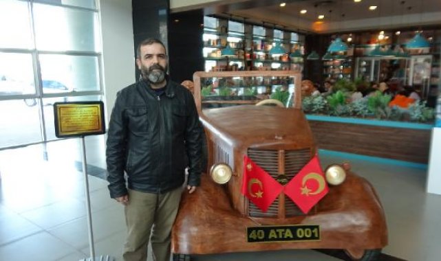 Atatürk'ün 1934 yılında kullandığı otomobilin ahşap versiyonunu yaptı