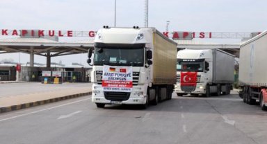 Avrupa ülkelerinden 528 yardım aracı, Edirne'den ülkeye geldi