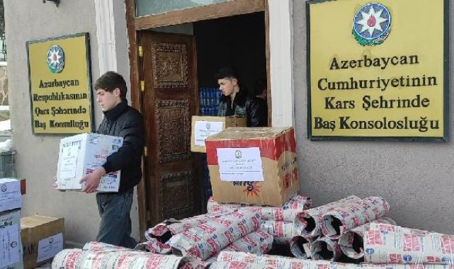 Azerbaycan Kars Başkonsolosluğu'ndan deprem bölgesine yardım